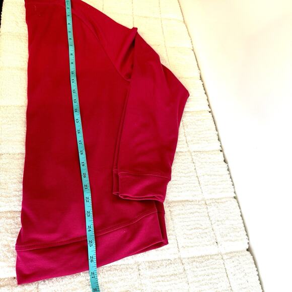 Rae Dunn Women's Medium Red Crewneck Sweatshirt Casual Outdoors Comfy Warm Soft - Picture 5 of 8